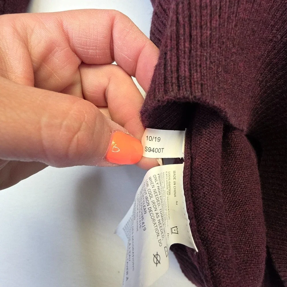 Nautica‎ Sweater Mens M Purple V Neck Knit Preppy Academia Business Work Formal